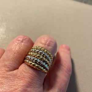 14k white and gold ring